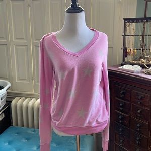 Wildfox pink sweatshirt with white stars